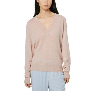 Equipment Femme Womens Medium The Madalene V-Neck Cashmere Sweater Rose Smoke